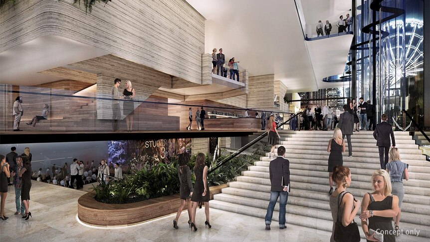 Artist's impression of grand staircase in proposed new theatre at QPAC at Brisbane's South Bank.