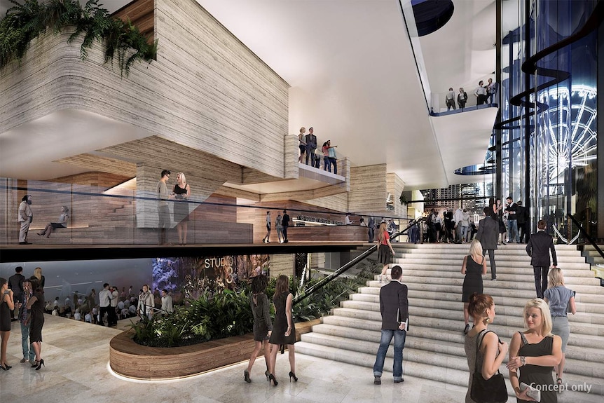 Artist's impression of grand staircase in proposed new theatre at QPAC at Brisbane's South Bank.