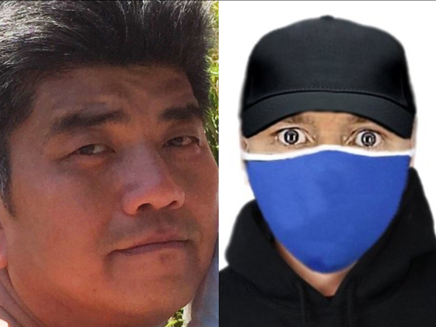Toan Truong and a police image of his attacker