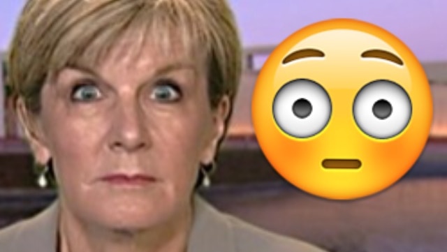 Julie Bishop mimics an emoji