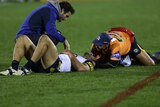 James Tamou on the deck at Mt Smart Stadium