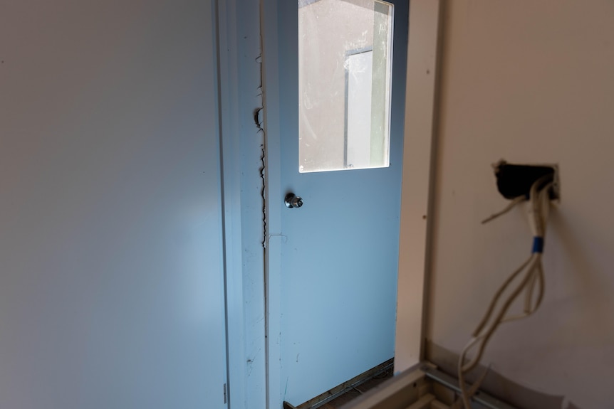 A damaged doorway