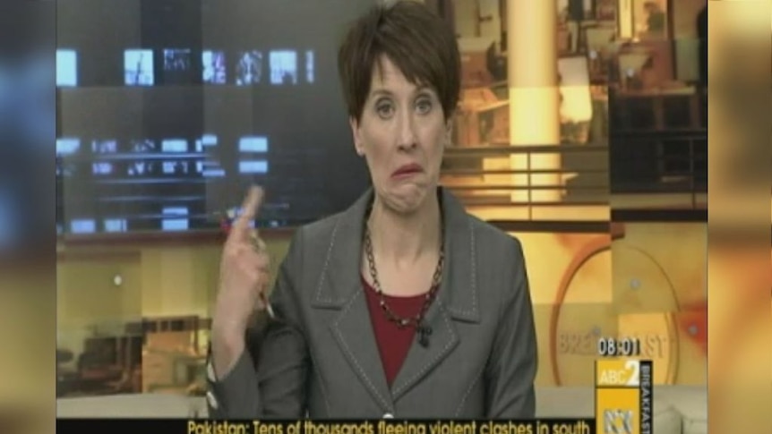 Virginia Trioli makes 'crazy' gesture at Barnaby Joyce's comments