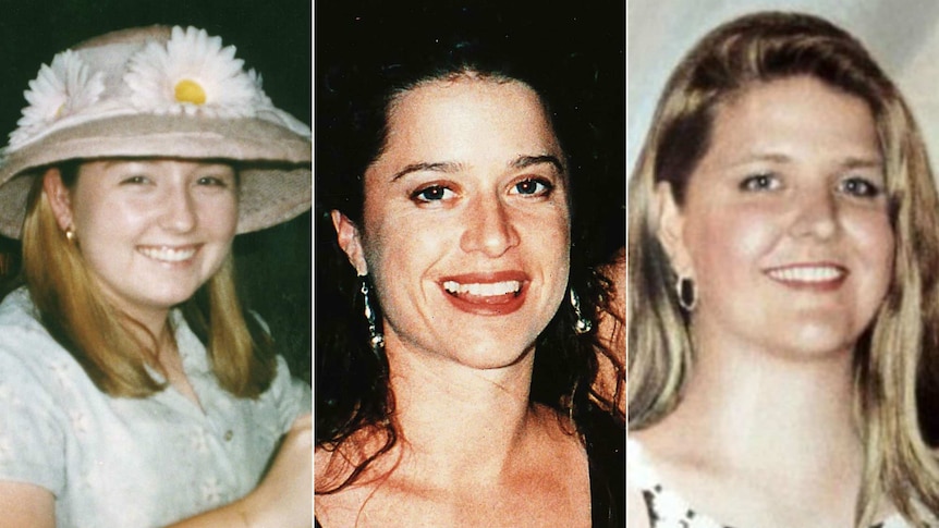 Sarah Spiers, Ciara Glennon and Jane Rimmer were all last seen alive in Claremont.