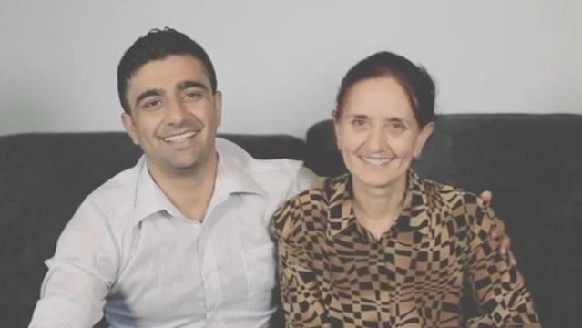 Photo of Akram Azimi with his mother