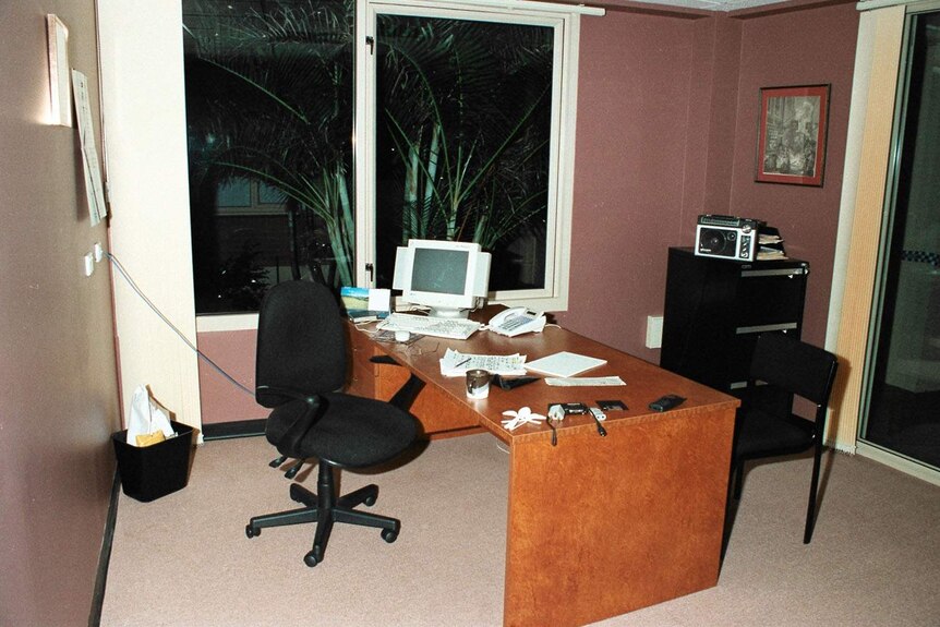The Robina office where Phillip Carlyle was found dead