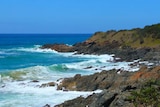 the rough shore line of bare point on the North coast of NSW