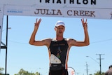 Sam Betten, winner of Dirt and Dust triathlon in Julia Creek in outback Qld, in April 2013