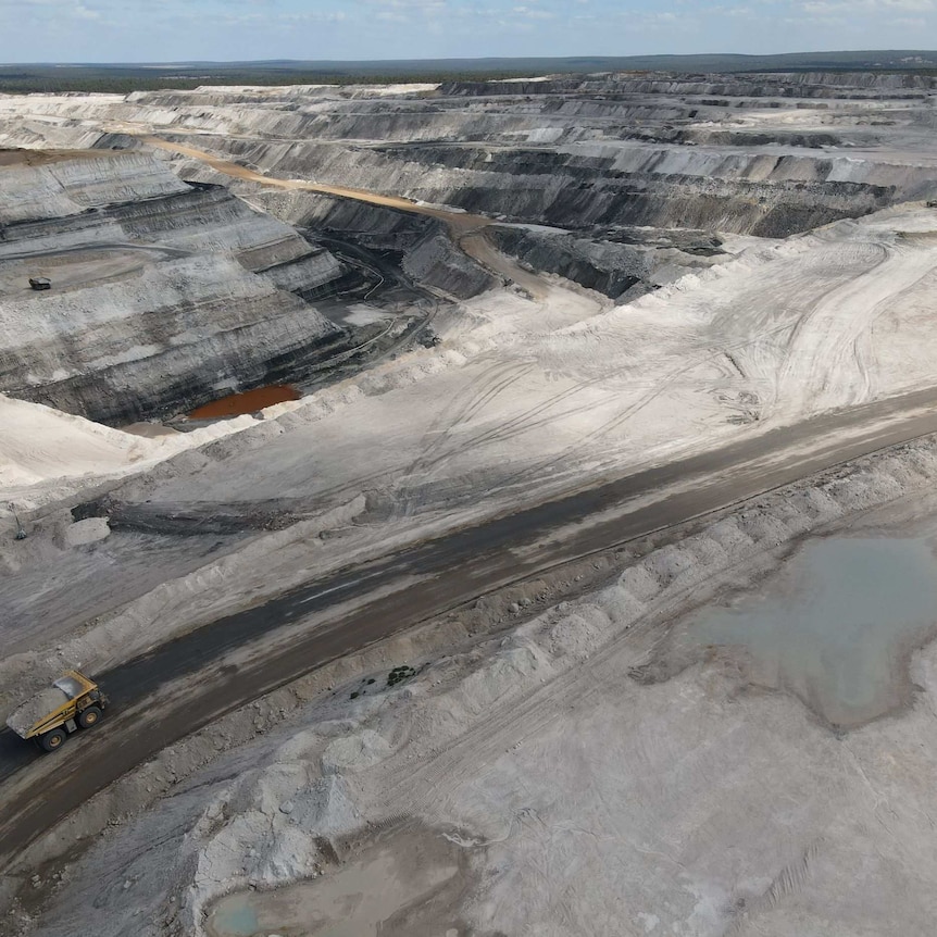 An aerial shot of a coal mine