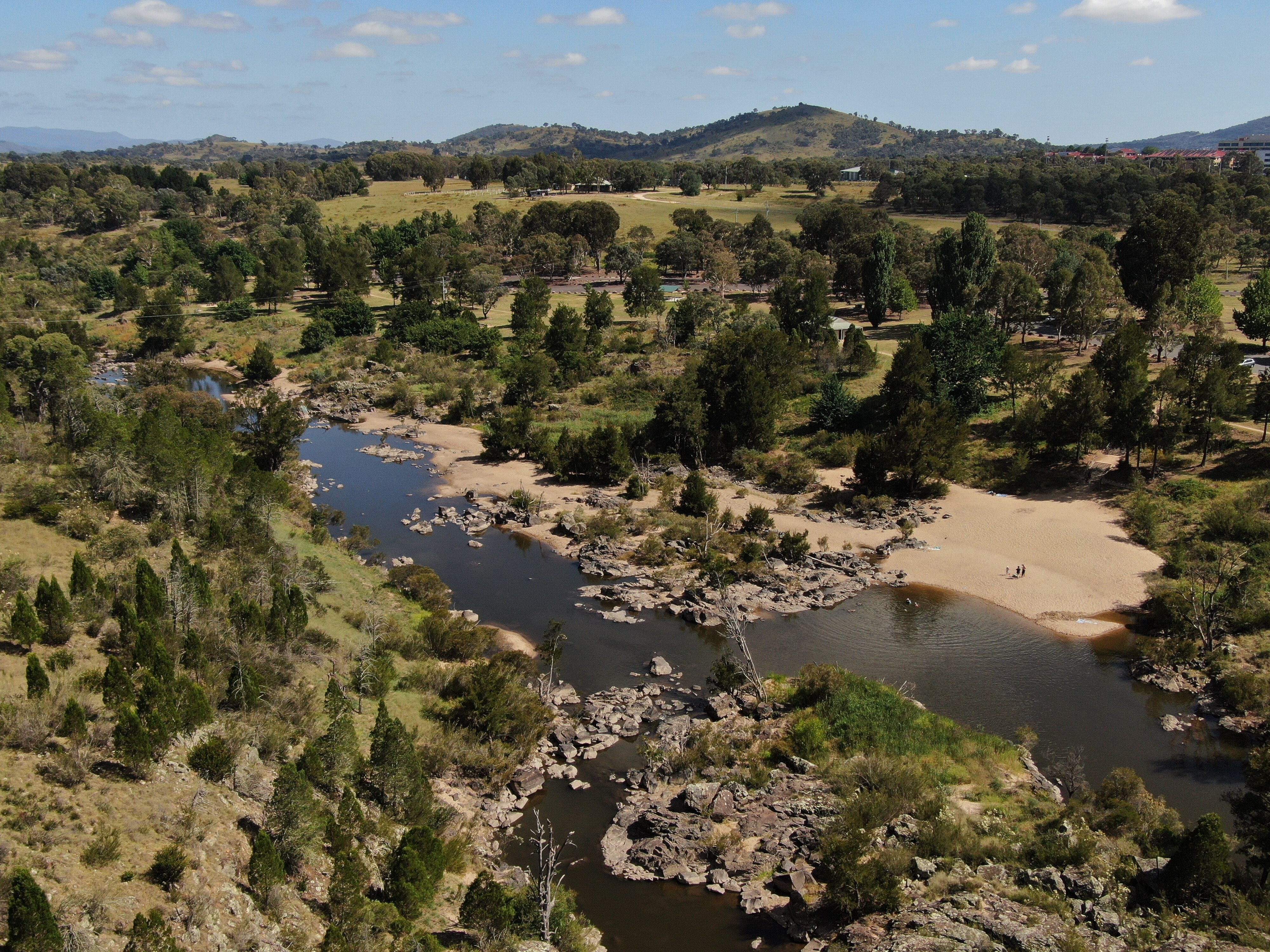 drone view of a river