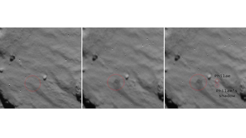 Philae lander bounces on comet surface