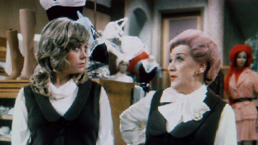 Molly Sugden, right, appears with Wendy Richard in Are You Being Served