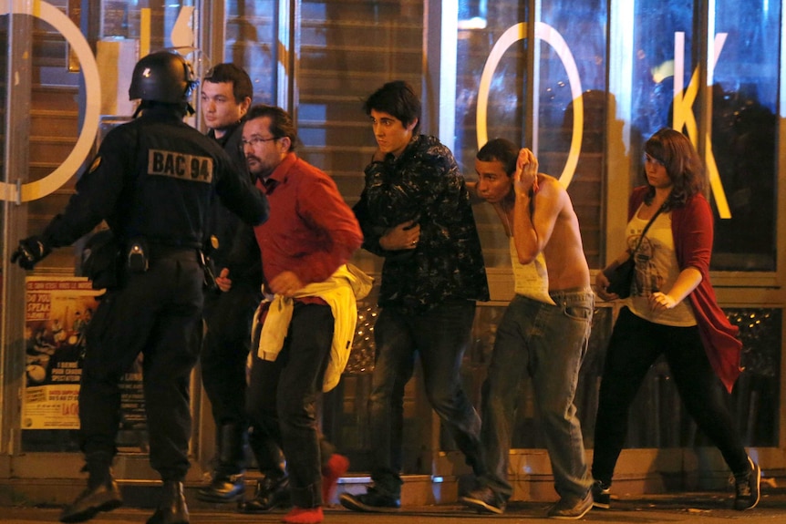 French special forces evacuate people in Paris