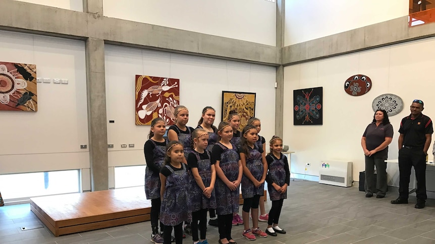 10 Aboriginal girls from Westdale Public School in Tamworth performing a lullaby in Gamilaroi as part of the "Westdale Gems"