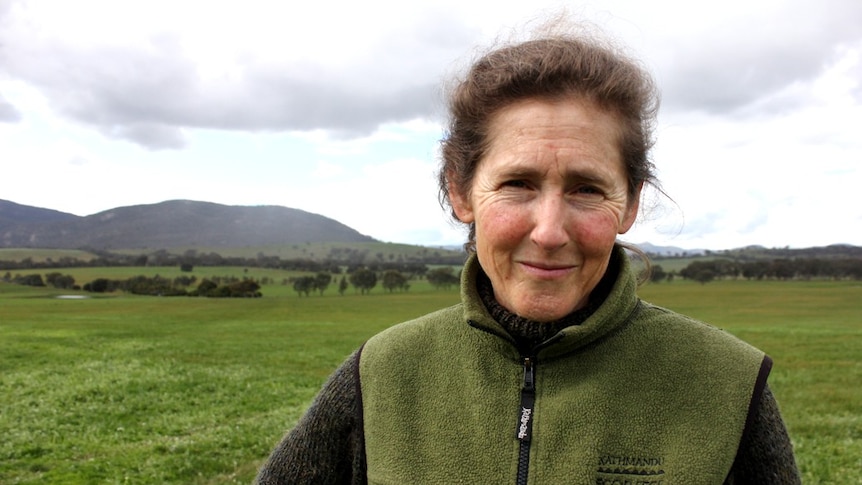 Landholder MairiAnne Mackenzie at her Buangor sheep farm, due to be severed by the new highway.