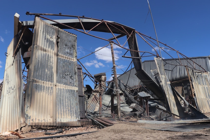 A burned shed.