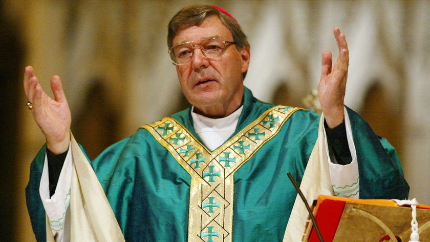 Catholic Archbishop of Sydney, Cardinal George Pell, addresses a Eucharistic Mass in 2002.