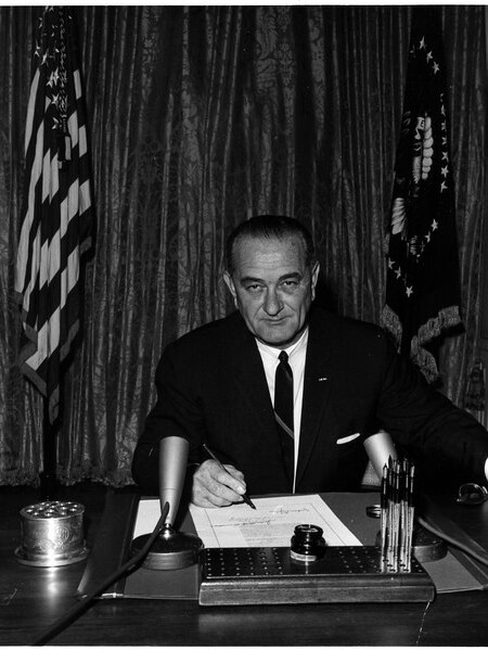 President Johnson signs the Gulf of Tonkin declaration