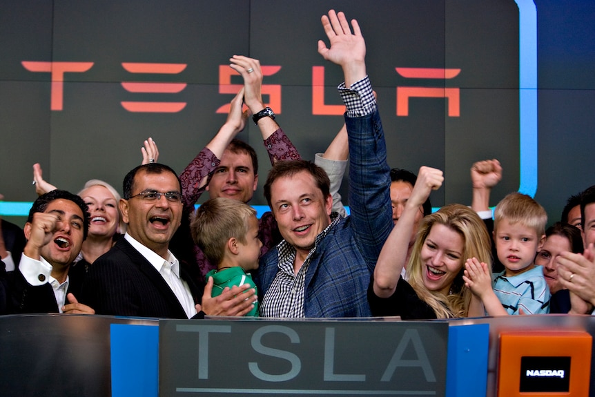 Elon Musk en la bolsa Nasdaq