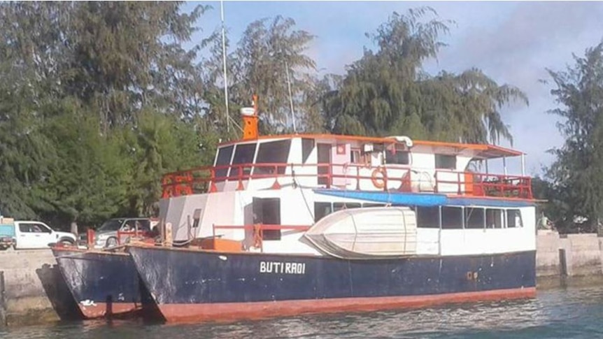 The ferry that sank off the coast of Kiribati.