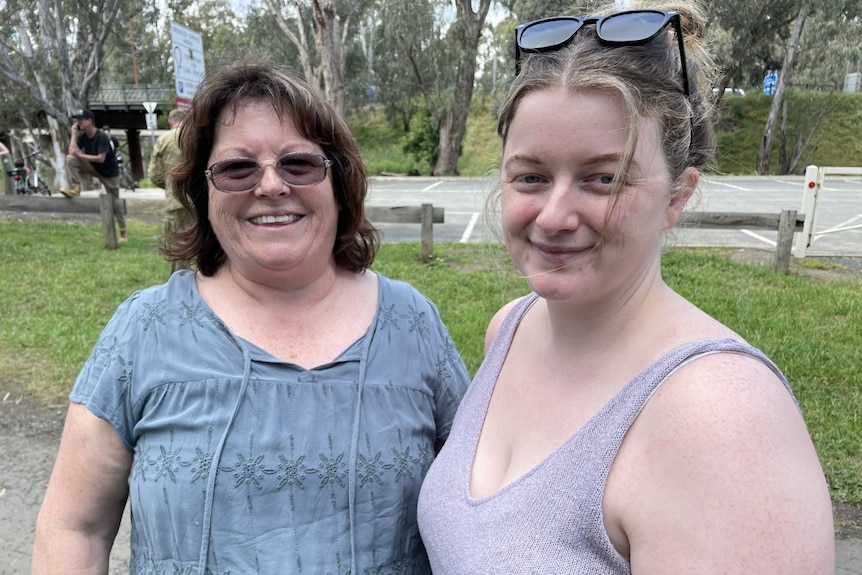 Two women in a park