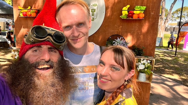 Costa the Garden Gnome with Scrapboy and DirtGirl.