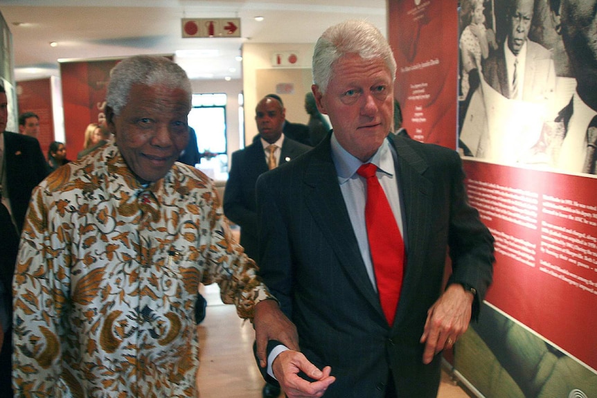 Bill Clinton and Nelson Mandela