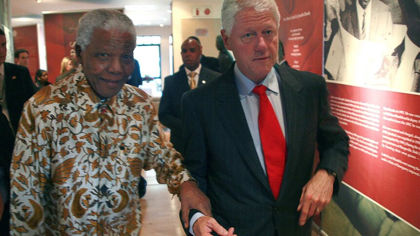 Bill Clinton and Nelson Mandela