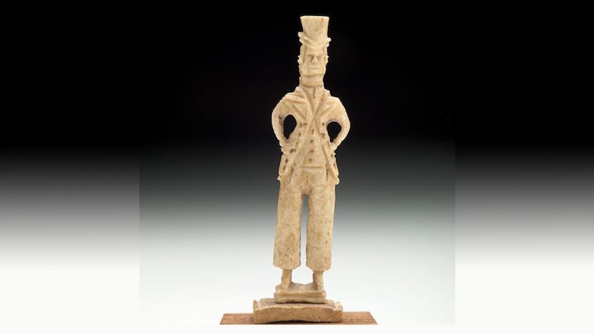A carved soldier figure