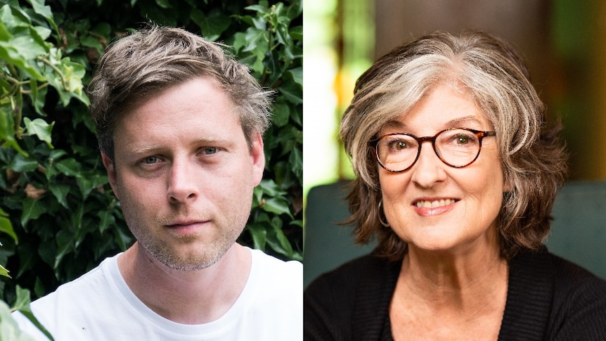 Author headshots: Max Porter on left and Barbara Kingsolver on right