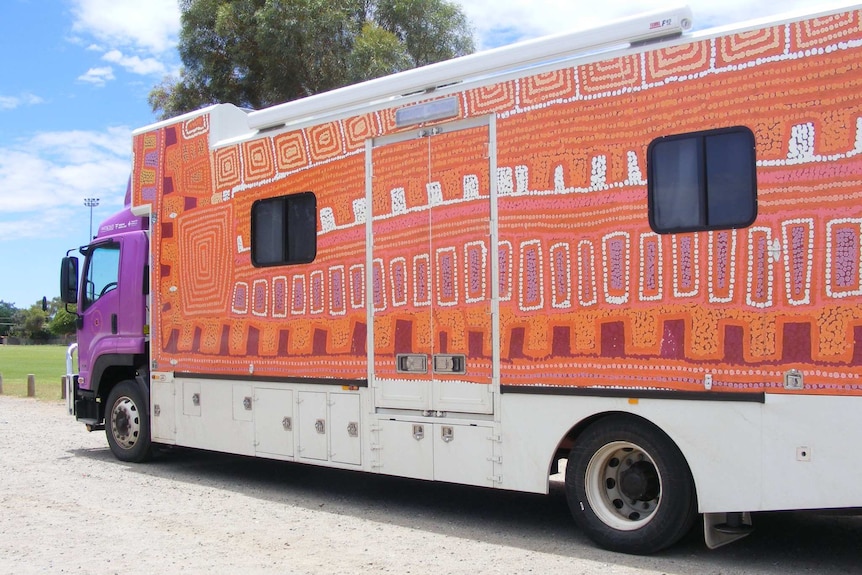The Purple Track, a mobile dialysis unit used by Western Desert Dialysis in Central Australia