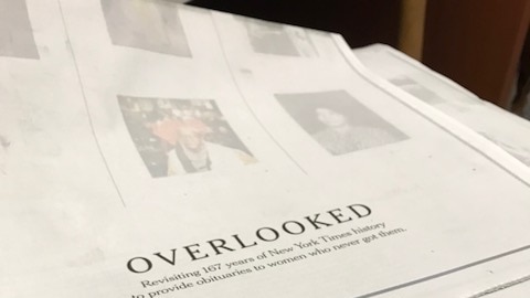 The New York Times newspaper's special edition on the obituary feature called Overlooked