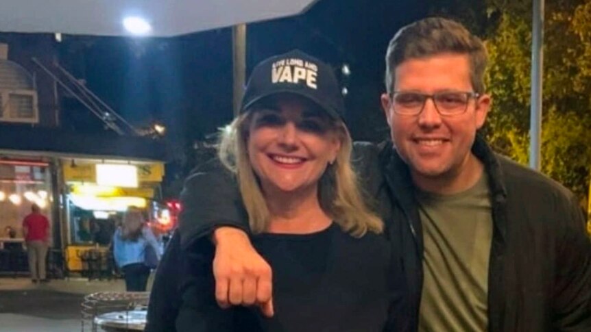 Liberal Senator Hollie Hughes pictured with Brian Marlow, the director of Legalise Vaping Australia.