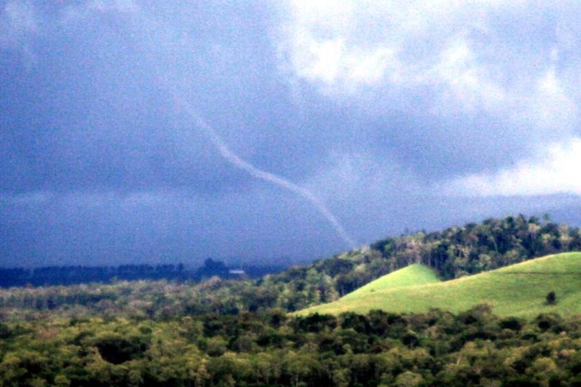 A tornado passes near the far north Queensland town of Atherton