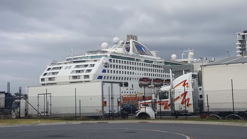 The Sun Princess docked in Brisbane