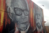 A giant mural of Yorta Yorta men the late Sir Douglas Nicholls and the late William Cooper unveiled in Shepparton.