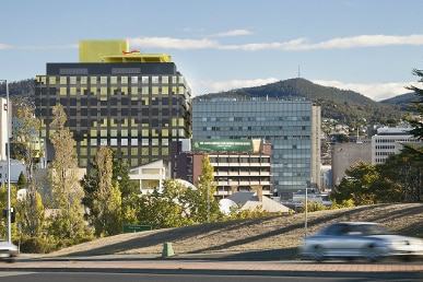 Royal Hobart Hospital redevelopment k block with helipad.