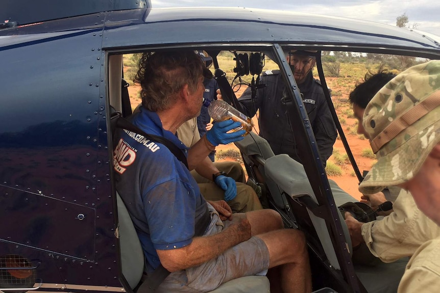 Hunter Reginald Foggerdy in chopper after being found