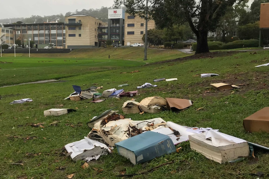UTAS law books swept out of the library by flood