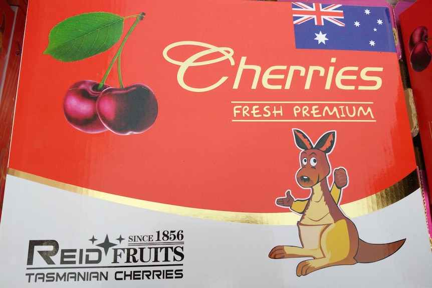 Fake Tasmanian-grown cherry box