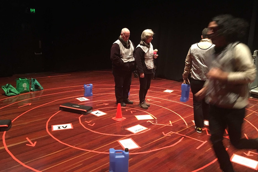 Energy exercise game inside flood relief centre