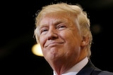 Donald Trump smiles during a campaign even in Phoenix, Arizona.