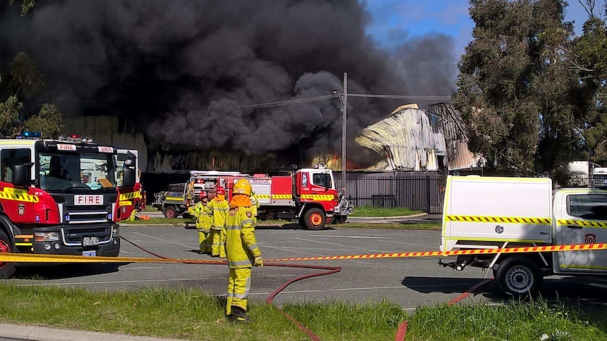 Industrial fire at Wangara in Perth