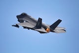 A F-35A Lightning II takes off from RAAF Base Williamtown.