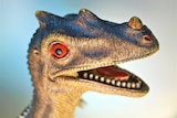 Close up of a toy dino