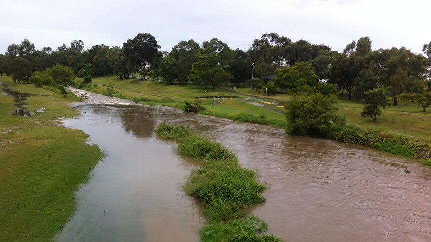 Kedron Brook creek in Brisbane during big wet
