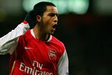 Theo Walcott celebrates after scoring