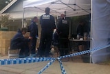 Forensic police at a house in South Fremantle