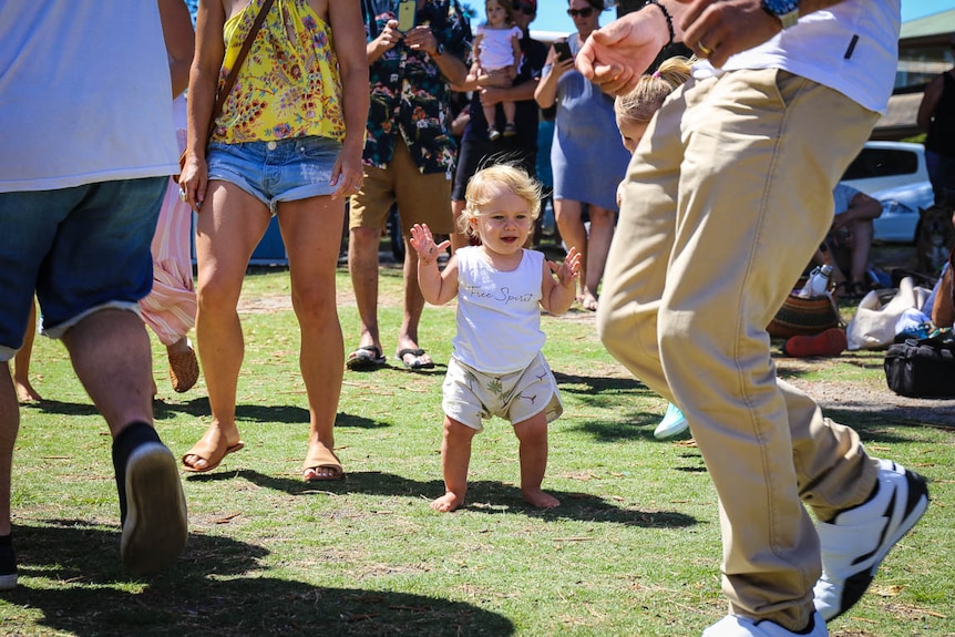 Toddler in 'Free Spirit' singlet dancing