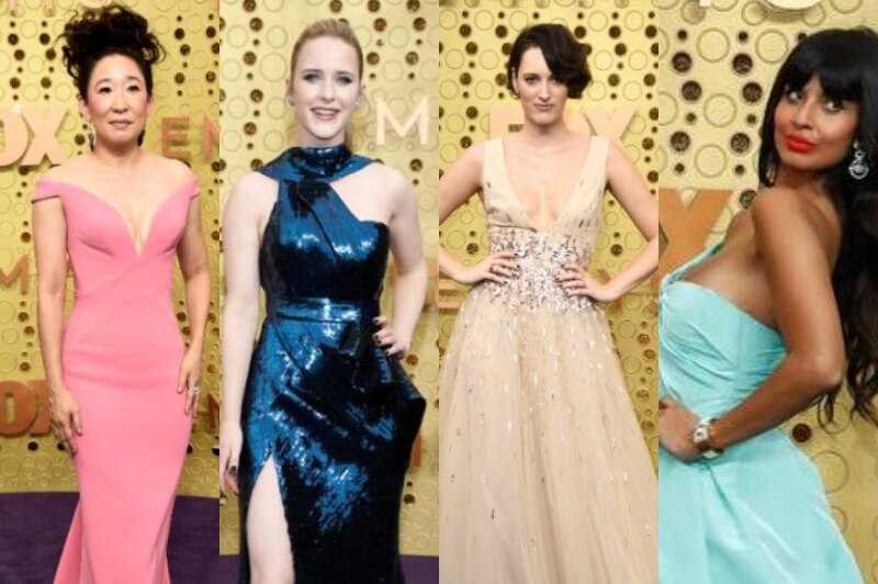 Sandra Oh, Rachel Brosnahan, Phoebe Waller-Bridge and Jameela Jamil at the 2019 Emmys red carpet